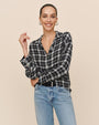 Bella DahlBoyfriend Button Down - Black & White PlaidTops