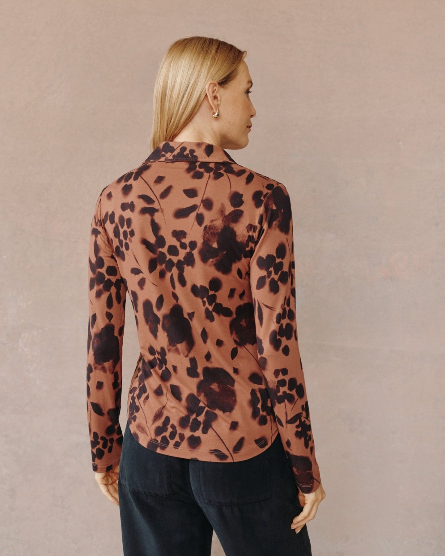 Bella DahlButton Up Knit Top - Autumn Floral PrintTops