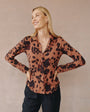Bella DahlButton Up Knit Top - Autumn Floral PrintTops