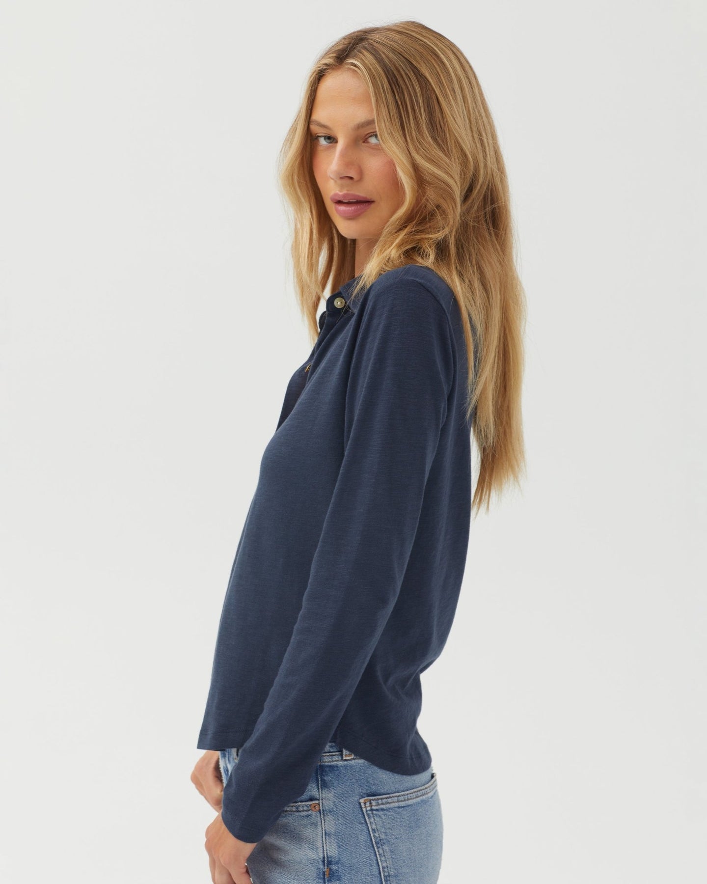 Bella DahlButton Up Knit Top - Endless SeaTops