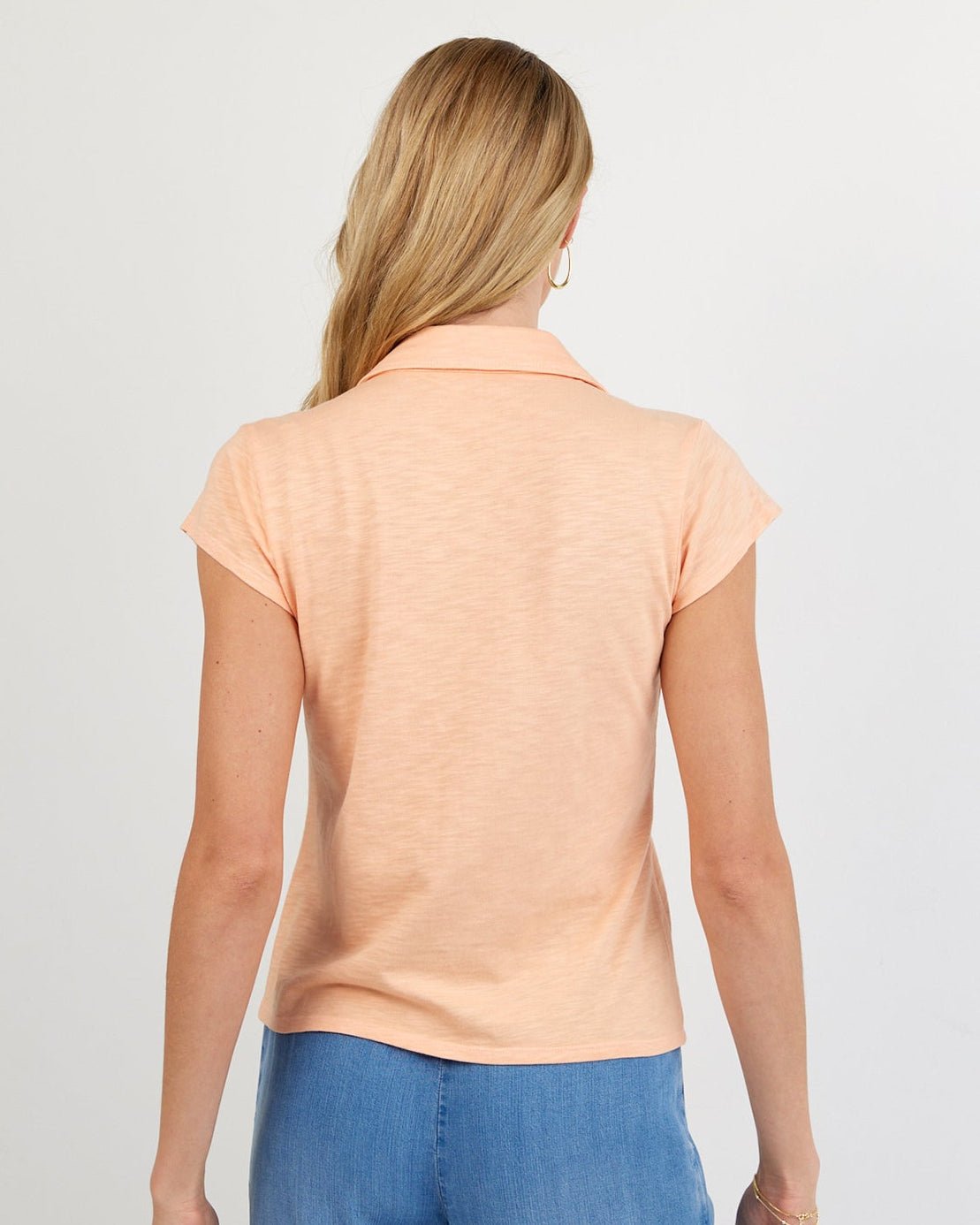 Bella DahlCap Sleeve Button Down - Golden BlushTops