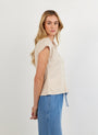 Bella DahlCap Sleeve Button Down - Linen SandTops