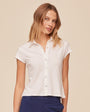 Bella DahlCap Sleeve Button Down - WhiteTops