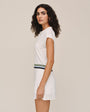 Bella DahlCap Sleeve Contrast Band Top - WhiteTops