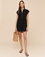 Bella DahlCap Sleeve Henley Dress - BlackDresses