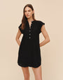 Bella DahlCap Sleeve Henley Dress - BlackDresses