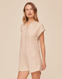 Bella DahlCap Sleeve Henley Dress - Linen SandDresses