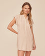 Bella DahlCap Sleeve Henley Dress - Linen SandDresses