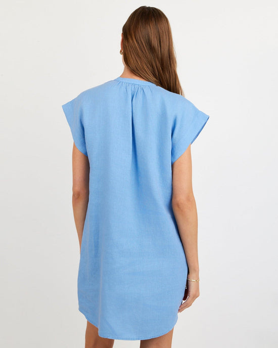 Bella Dahl Cap Sleeve Henley Dress - Tidal Blue View 2