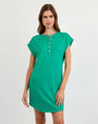 Bella DahlCap Sleeve Placket Dress - Aqua GreenDresses