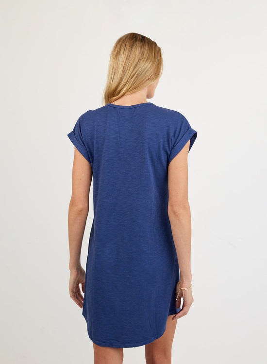 Bella Dahl Cap Sleeve Placket Dress - Midnight Surf View 2
