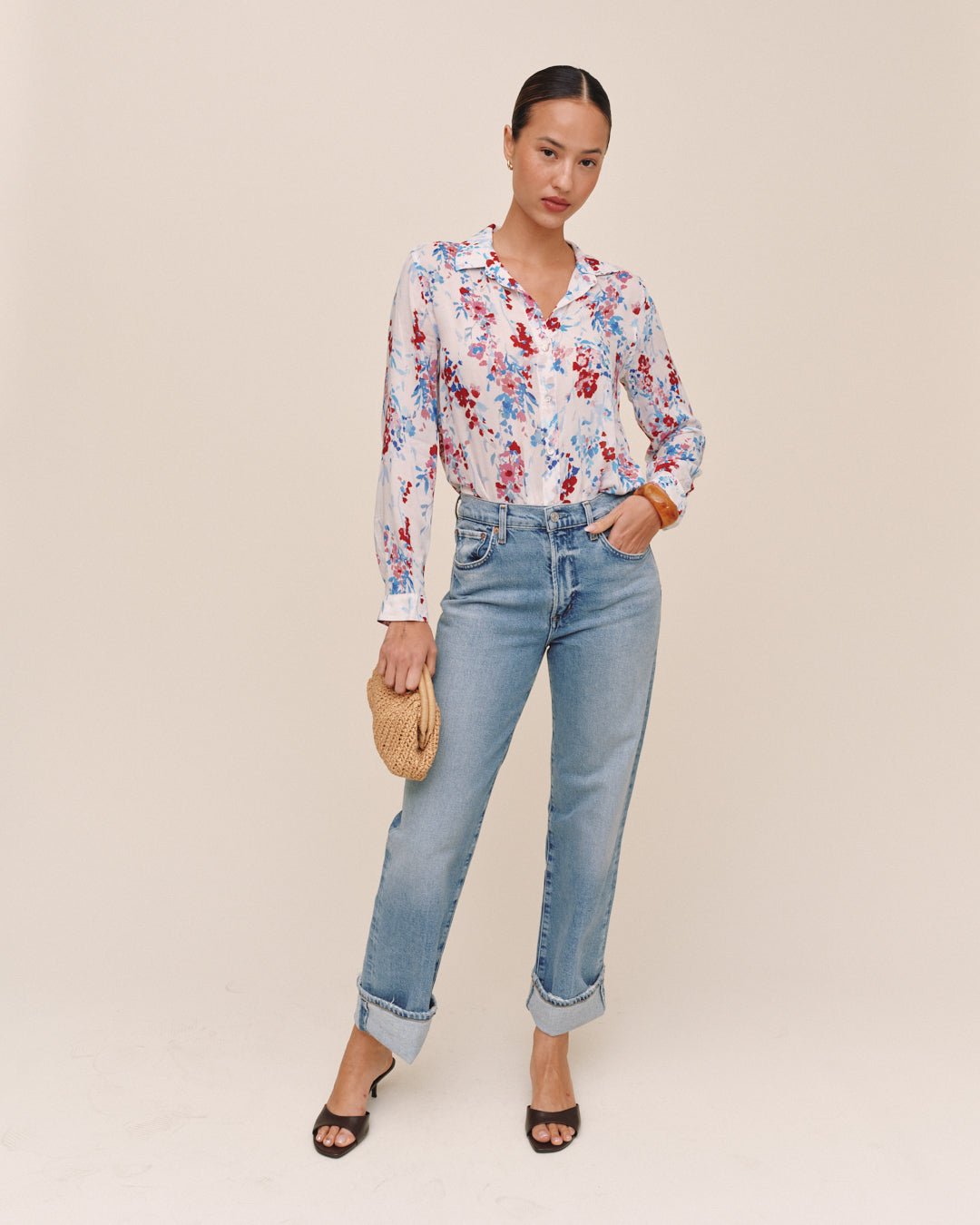 Bella DahlClassic Button Down - Nautical Bloom PrintTops