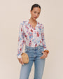 Bella DahlClassic Button Down - Nautical Bloom PrintTops