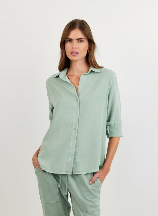 Bella Dahl Classic Button Down - Oasis Green View 2