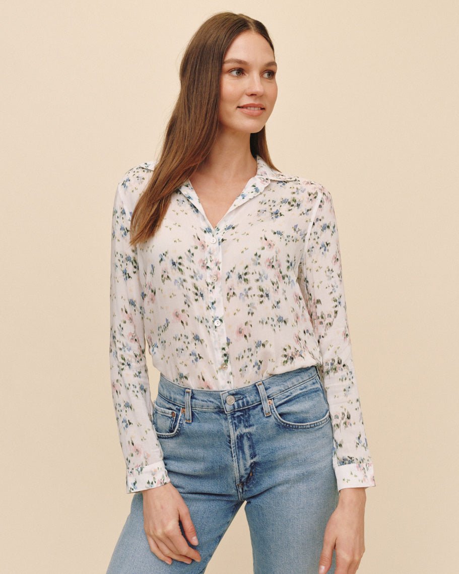 Bella DahlClassic Button Down - Painted Petals PrintTops