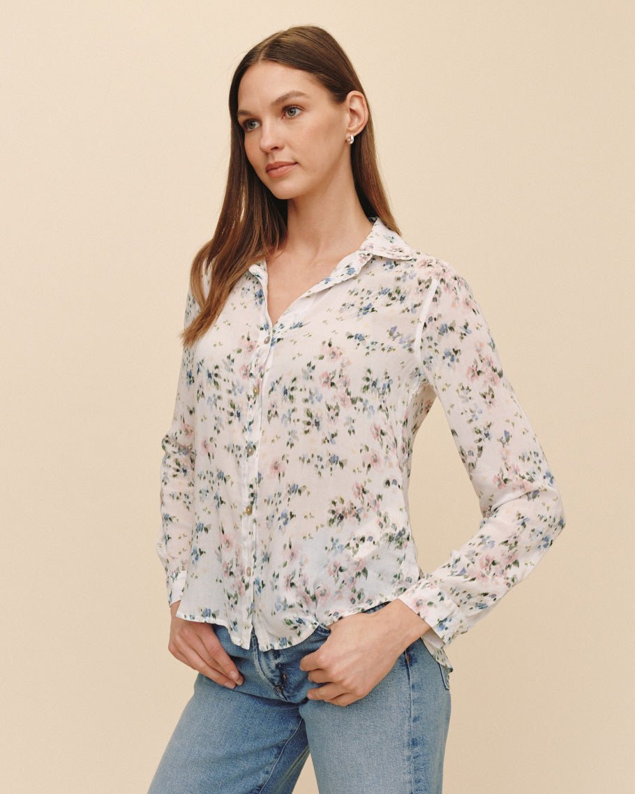 Bella DahlClassic Button Down - Painted Petals PrintTops