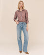 Bella DahlClassic Button Down - Plum Gingham PrintTops