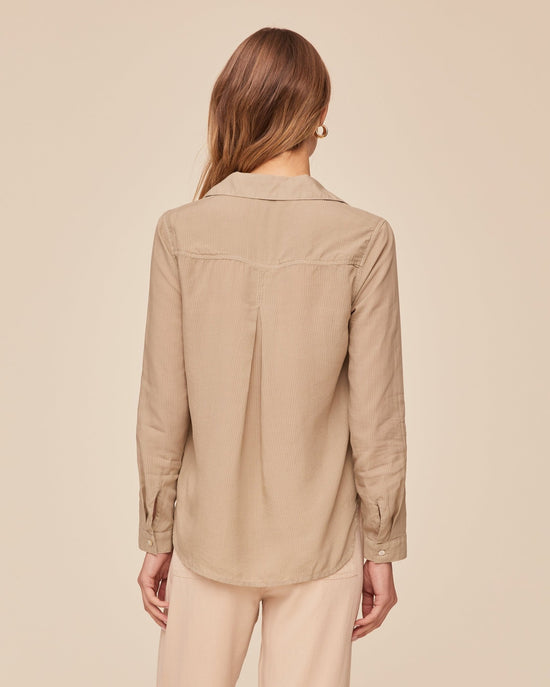 Bella Dahl Classic Rib Button Down Shirt - Misty Fern View 2