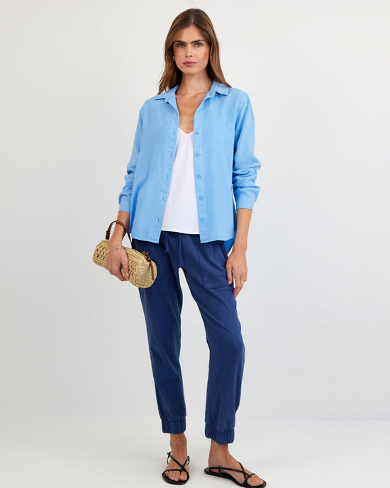 Bella Dahl Classic Button Down - Tidal Blue