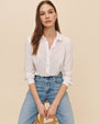 Bella DahlClassic Rib Button Down Shirt - WhiteTops