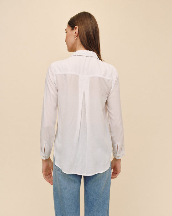 Bella Dahl Classic Shadow Pinstripe Shirt - White View 2