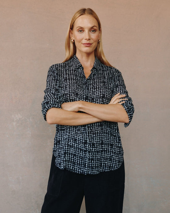 Bella Dahl Clean Front Hipster Shirt - Grid Print View 2