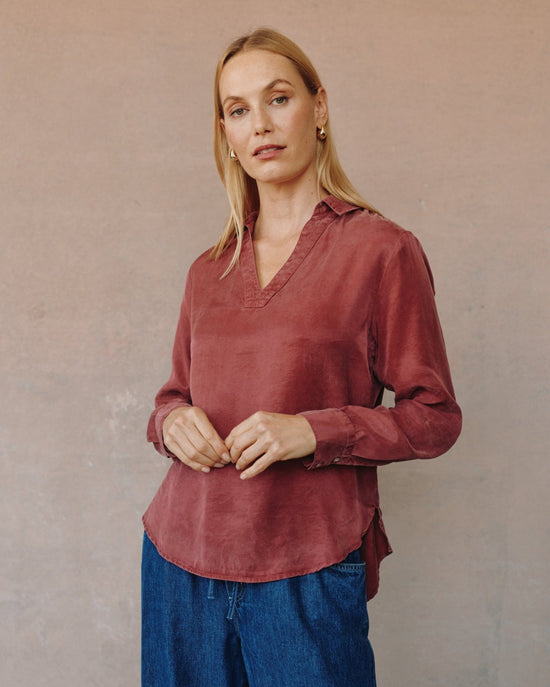 Bella Dahl Clean Front Pullover - Ruby Dusk View 2