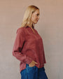 Bella DahlClean Front Pullover - Ruby DuskTops