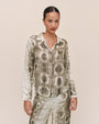 Bella DahlClean Hidden Placket Shirt - Sage Snake PrintTops