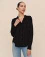 Bella DahlClean Shirt - Black Lurex StripeTops