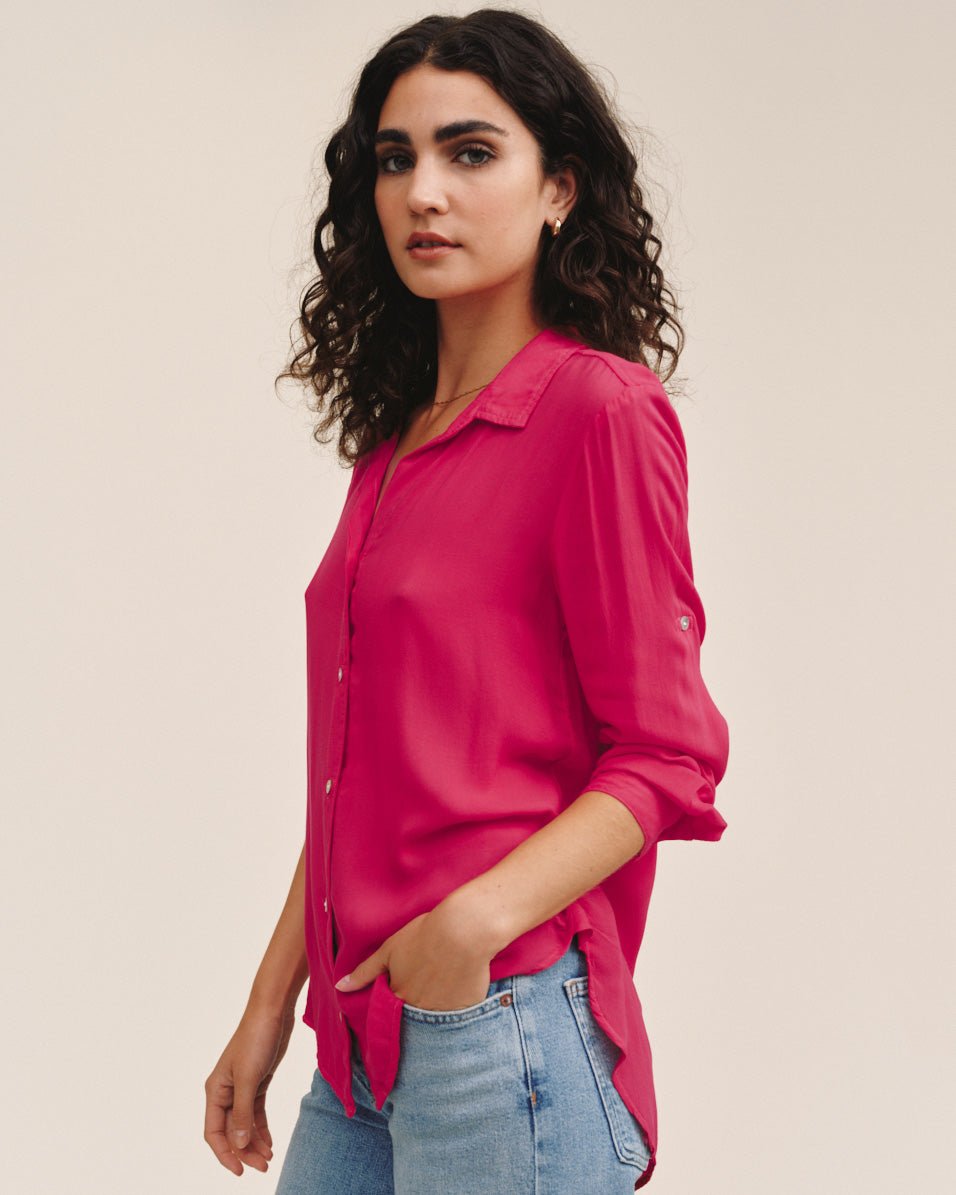 Bella DahlClean Shirt With Roll Sleeve - Pink ParadiseTops