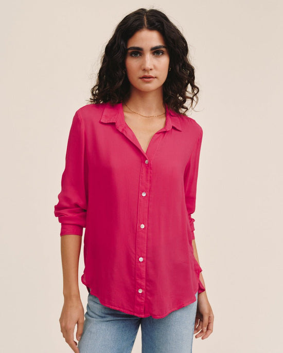 Bella Dahl Clean Shirt With Roll Sleeve - Pink Paradise View 2