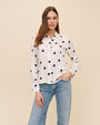 Bella DahlClean Split Back Button Down - Spring Dots PrintTops