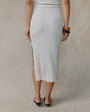 Bella DahlClean Waist Knit Skirt With Side Slit - Moon StoneSkirts