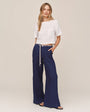 Bella DahlClean Waist Pintuck Wide Leg - Nautical NightPants
