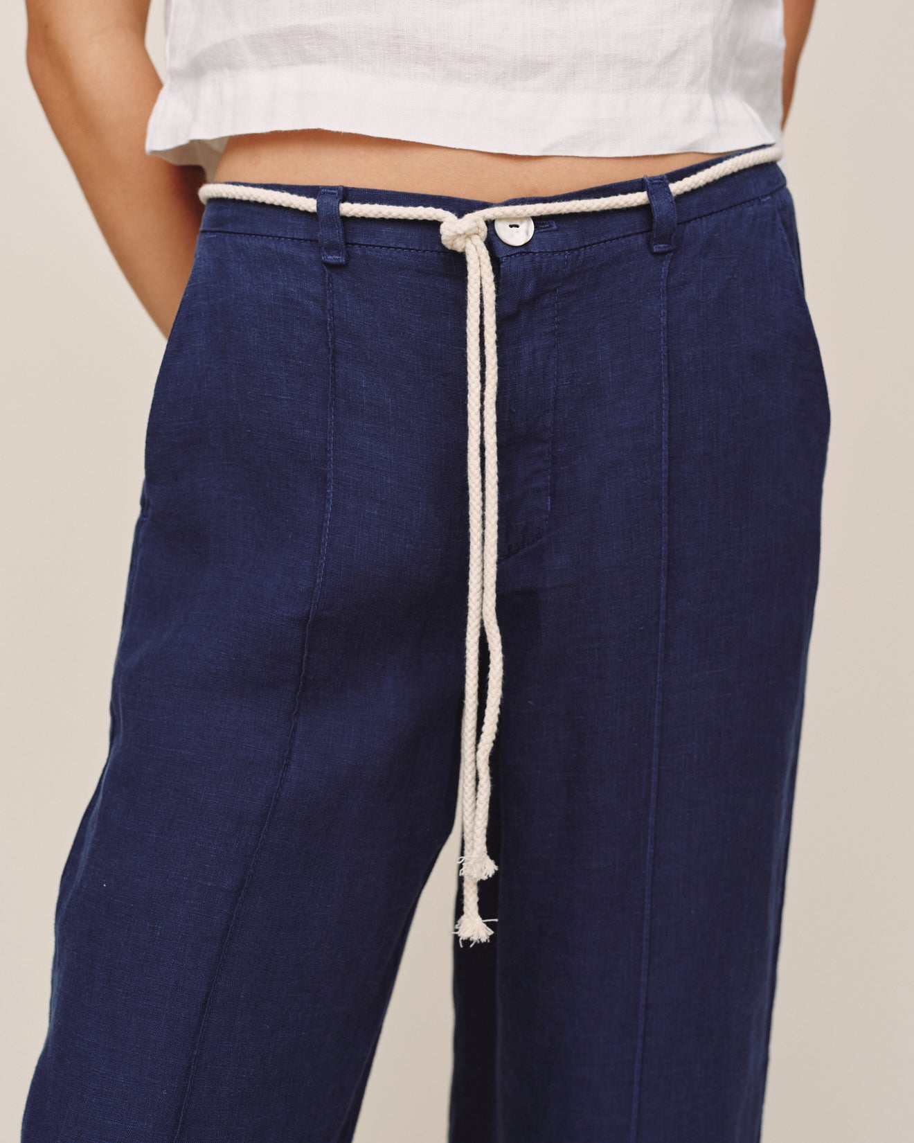Bella DahlClean Waist Pintuck Wide Leg - Nautical NightPants