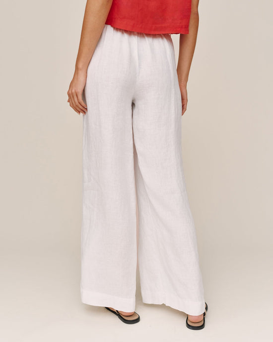 Bella Dahl Clean Waist Pintuck Wide Leg - White View 2