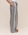 Bella DahlClean Wide Leg Pant - Worn Navy StripePants