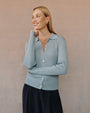Bella DahlCollared Button Down Sweater - Heather GreySweaters