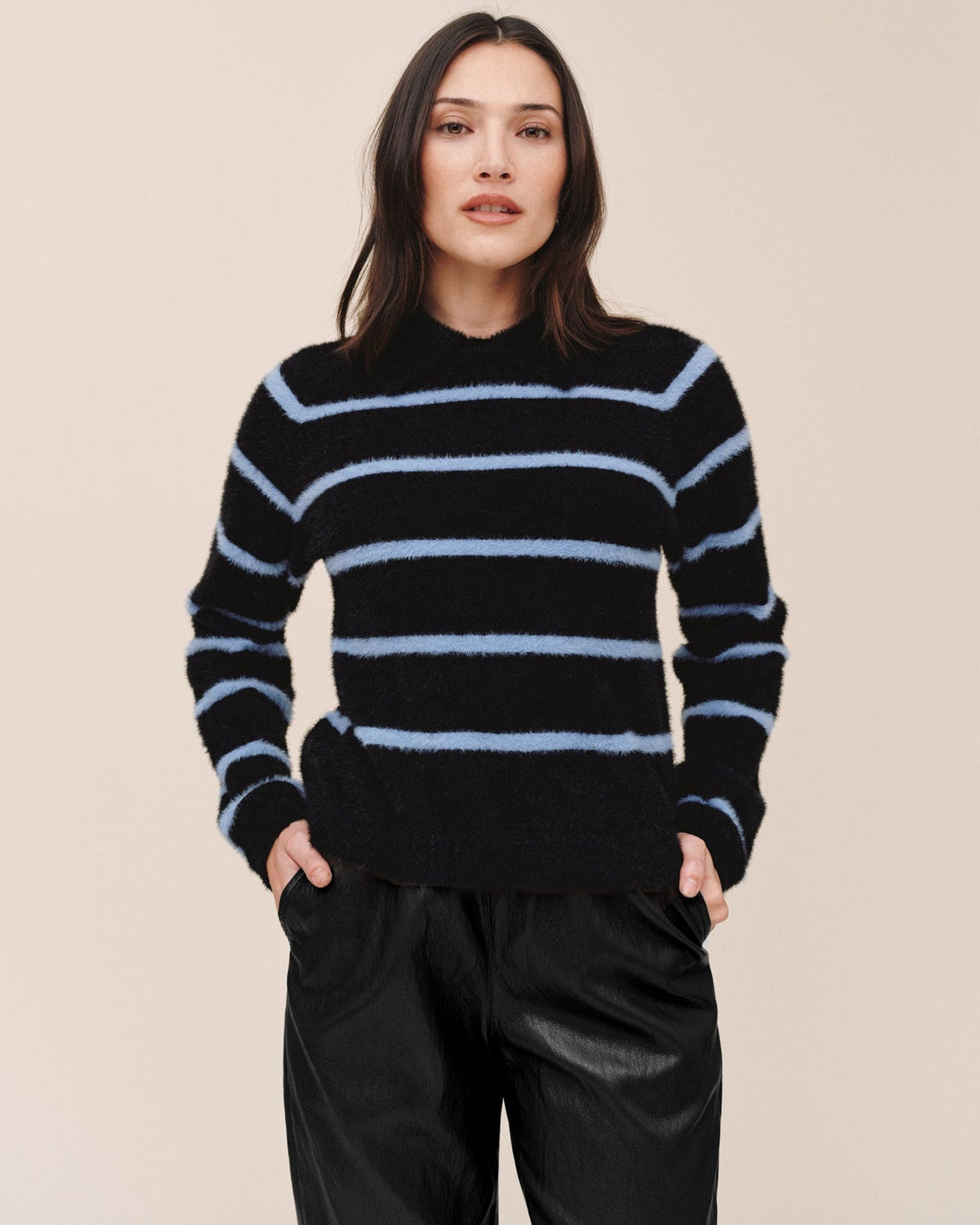 Bella DahlCollared Pullover Sweater - Nightfall StripeSweaters