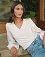 Bella DahlCollared V - Neck Top - Winter WhiteTops
