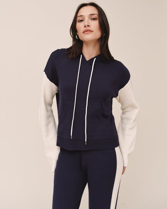 Bella Dahl Contrast Hoodie - Midnight Frost