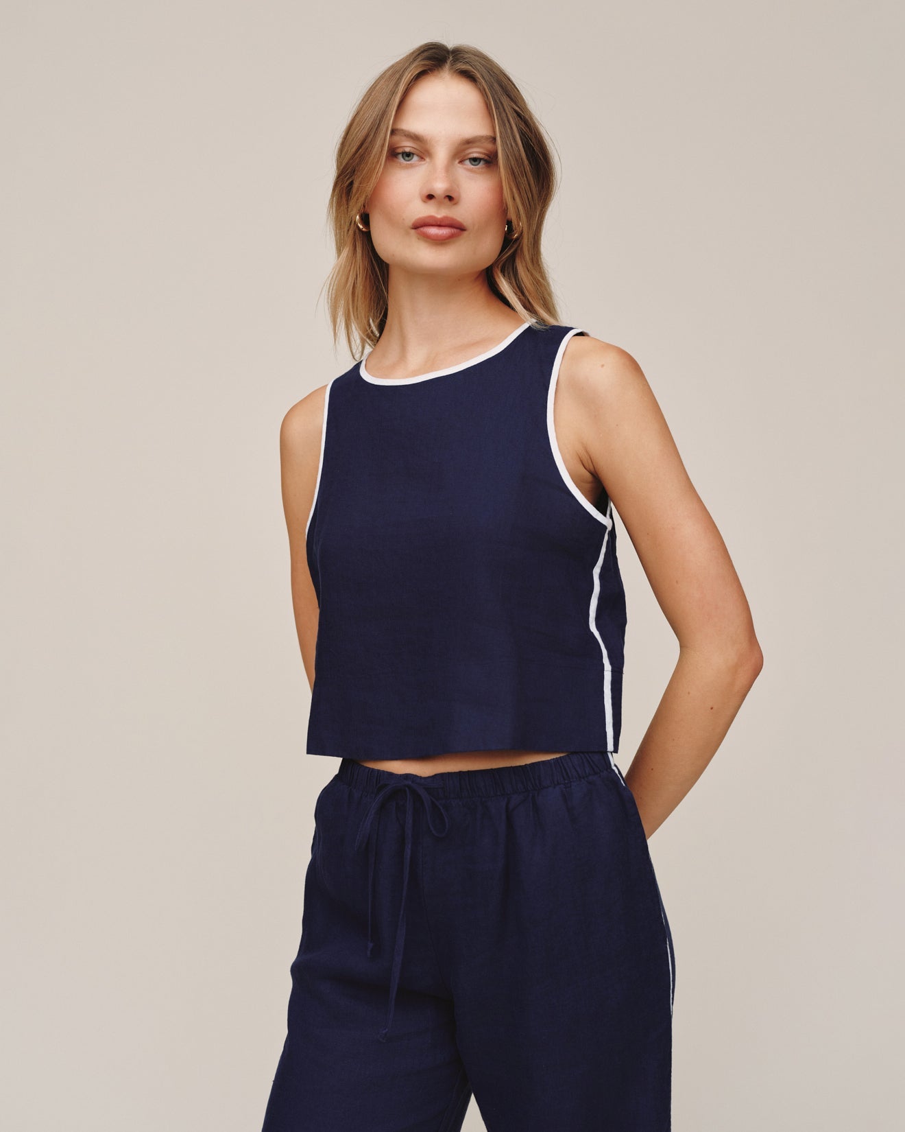 Bella DahlContrast Keyhole Tank - Nautical NightTops