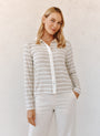 Bella DahlContrast Placket Button Down - Sand StripeTops