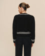 Bella DahlContrast Stripe Cardigan - BlackSweaters