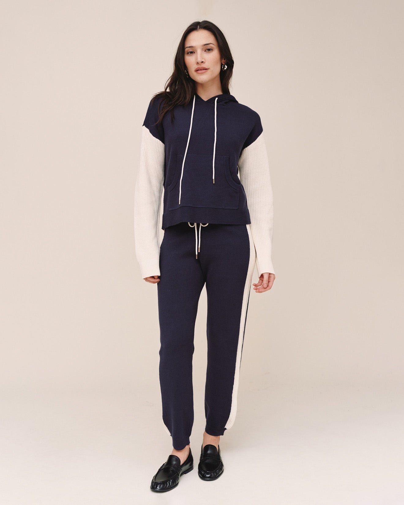 Bella DahlContrast Stripe Knit Jogger - Midnight FrostJoggers
