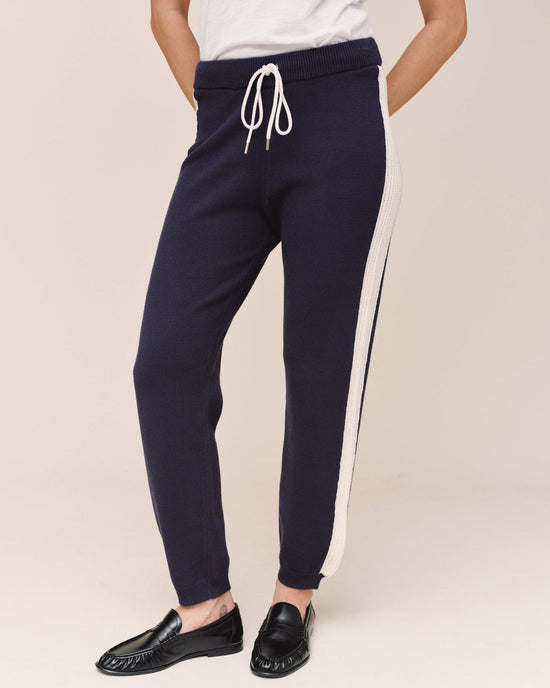 Bella Dahl Contrast Stripe Knit Jogger - Midnight Frost