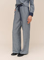 Bella DahlContrast Wide Leg Pant - Heathered IndigoPants