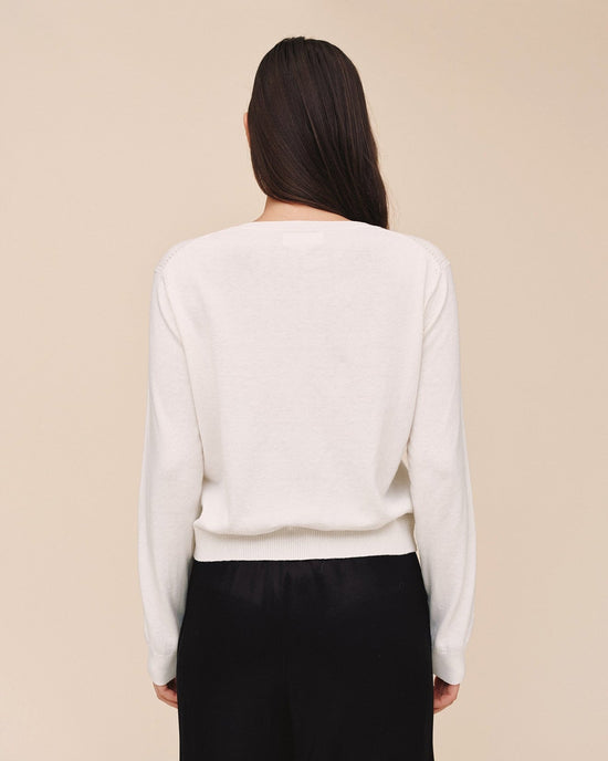 Bella Dahl Crew Neck Cardigan - Ivory View 2