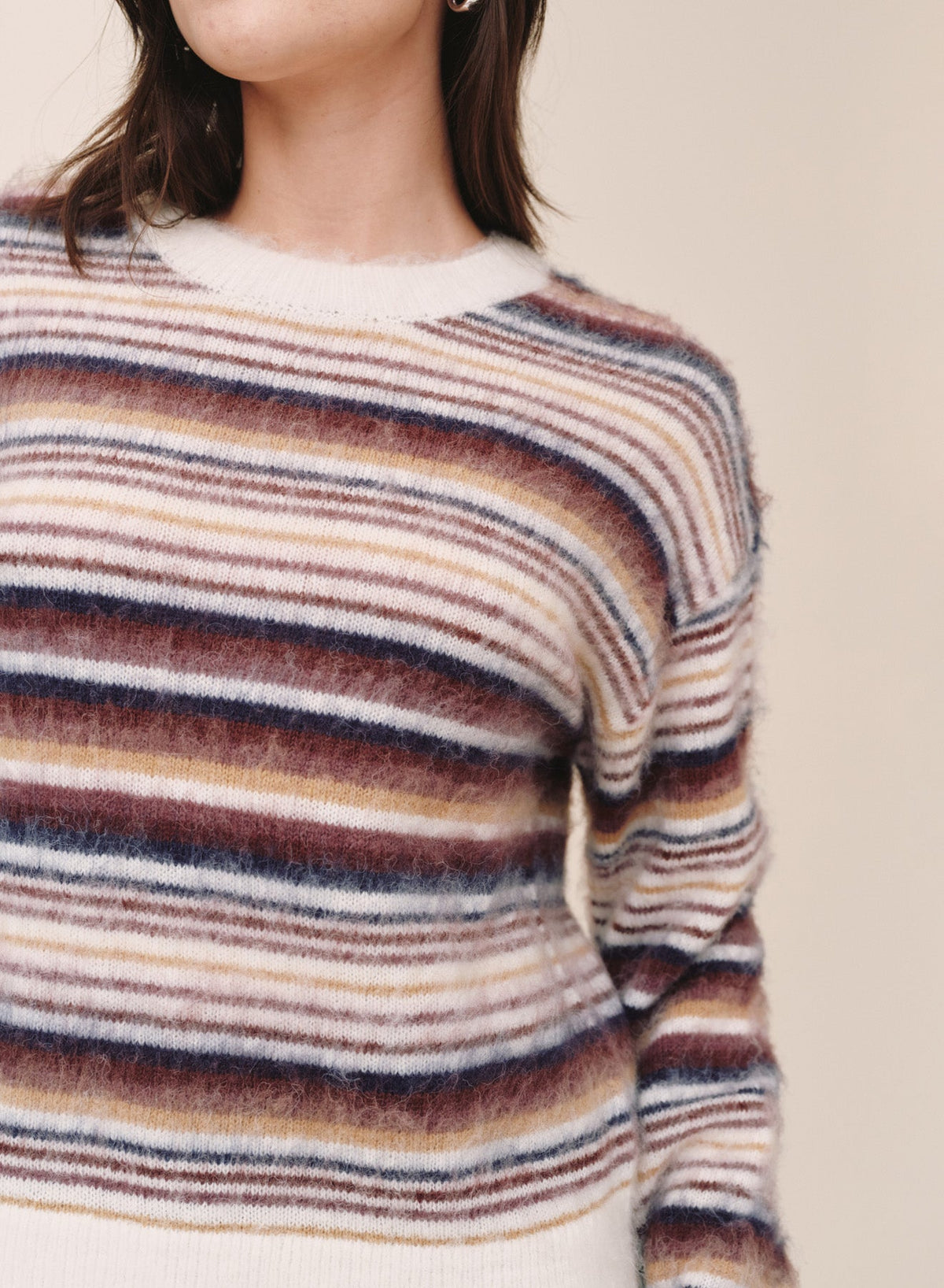 Bella DahlCrew Neck Sweater - Ember StripeSweaters